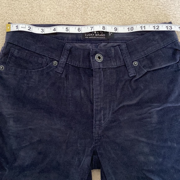 Lucky Brand Corduroy Mid Rise Skinny Pants Jeans Zipper on Bottom of Legs - Picture 5 of 7